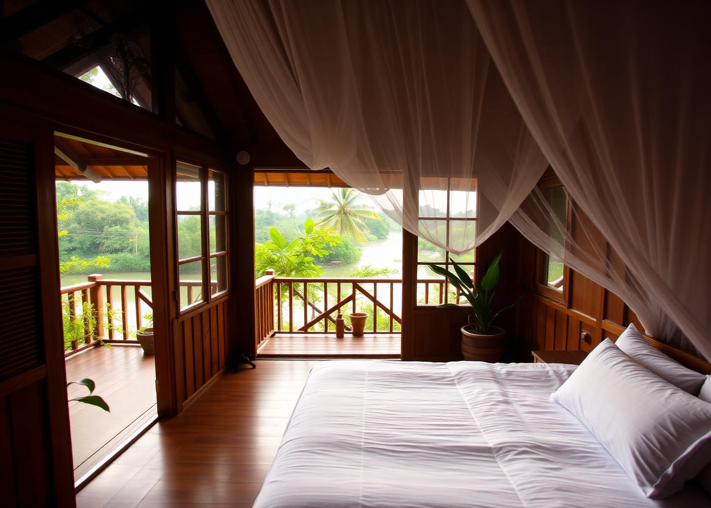 Bungalow von Mama Leuah am Mekong